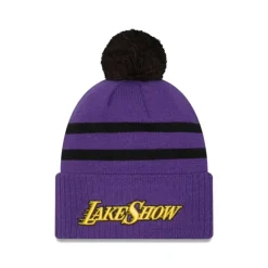 Outlet Los Angeles Lakers 2024 City Edition Pom Knit Hat - KTGCaps - Baseball caps for various teams, purchased online at a discount