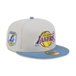 Online Los Angeles Lakers Color Brush 59FIFTY Fitted Hat - KTGCaps - Baseball caps for various teams, purchased online at a discount