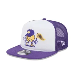 New Los Angeles Lakers Court Sport 9FIFTY AFrame Trucker Hat - KTGCaps - Baseball caps for various teams, purchased online at a discount