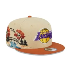 Best Los Angeles Lakers Fall Landscape 9FIFTY Snapback Hat - KTGCaps - Baseball caps for various teams, purchased online at a discount