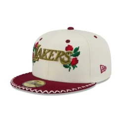 Outlet Los Angeles Lakers Novelty Stitch 59FIFTY Fitted Hat - KTGCaps - Baseball caps for various teams, purchased online at a discount