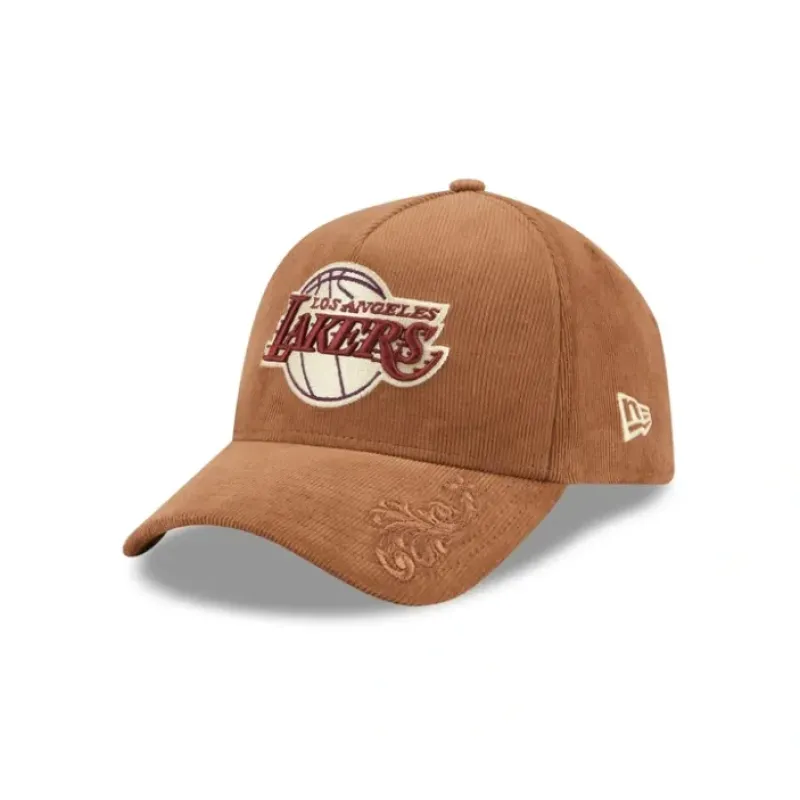 Store Los Angeles Lakers Ornamental Cord 9FORTY AFrame Snapback Hat - KTGCaps - Baseball caps for various teams, purchased online at a discount