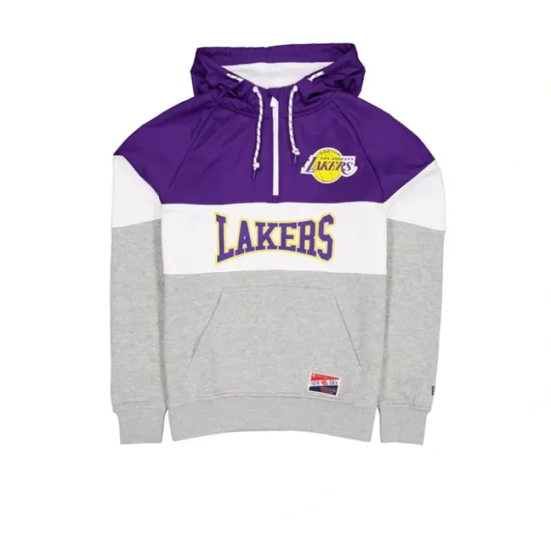 Fashion Los Angeles Lakers Throwback Color Block Hoodie - KTGCaps - Baseball caps for various teams, purchased online at a discount