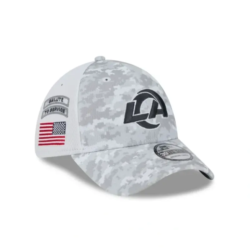 Cheap Los Angeles Rams 2024 Salute to Service 39THIRTY Stretch Fit Hat - KTGCaps - Baseball caps for various teams, purchased online at a discount