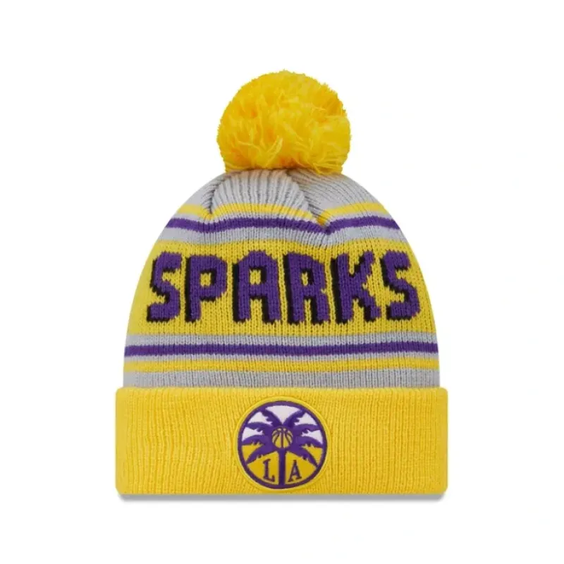 Online Los Angeles Sparks 2024 Team Pom Knit Hat - KTGCaps - Baseball caps for various teams, purchased online at a discount