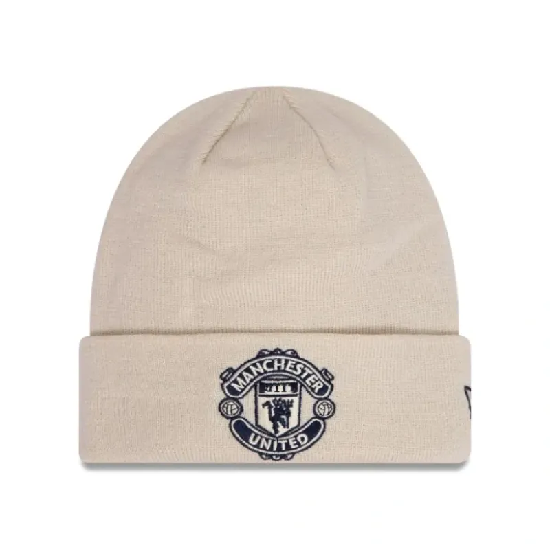 Online Manchester United Cream Cuff Knit Hat - KTGCaps - Baseball caps for various teams, purchased online at a discount