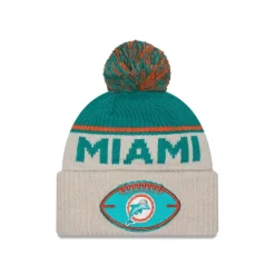 Online Miami Dolphins 2024 Cold Weather Historic Pom Knit Hat - KTGCaps - Baseball caps for various teams, purchased online at a discount