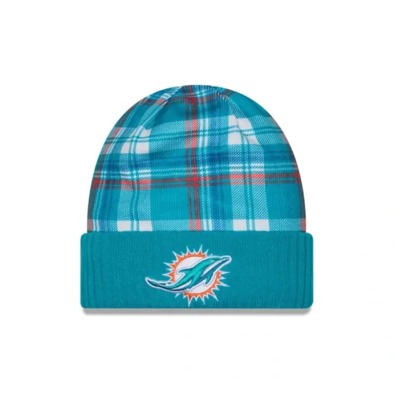 Store Miami Dolphins 2024 Cold Weather Statement Knit Beanie - KTGCaps - Baseball caps for various teams, purchased online at a discount