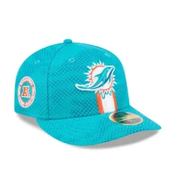 Store Miami Dolphins 2024 Sideline Low Profile 59FIFTY Fitted Hat - KTGCaps - Baseball caps for various teams, purchased online at a discount