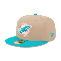 Sale Miami Dolphins Camel 59FIFTY Fitted Hat - KTGCaps - Baseball caps for various teams, purchased online at a discount