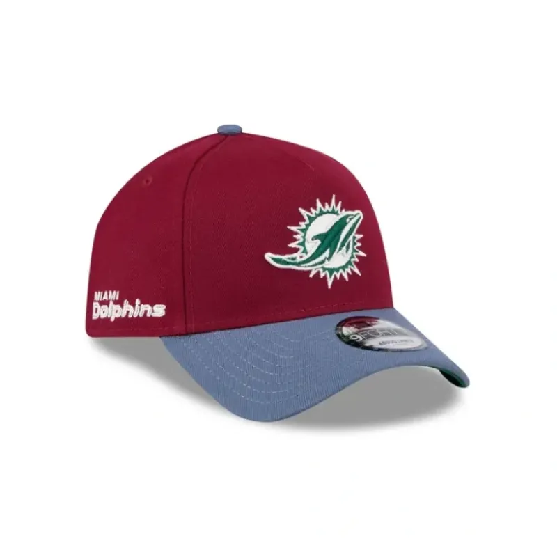 Store Miami Dolphins Cherry 9FORTY AFrame Snapback Hat - KTGCaps - Baseball caps for various teams, purchased online at a discount