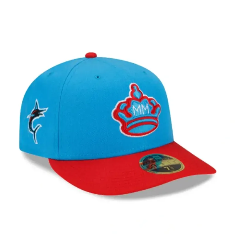 Clearance Miami Marlins City Connect Low Profile 59FIFTY Fitted Hat - KTGCaps - Baseball caps for various teams, purchased online at a discount