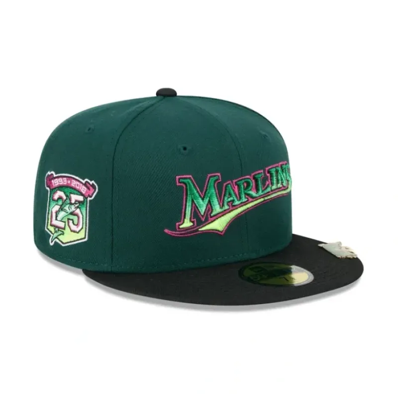 Store Miami Marlins Crawlers 59FIFTY Fitted Hat - KTGCaps - Baseball caps for various teams, purchased online at a discount