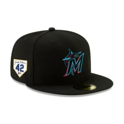 Best Sale Miami Marlins Jackie Robinson Day 2024 59FIFTY Fitted Hat - KTGCaps - Baseball caps for various teams, purchased online at a discount
