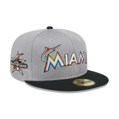 Best Miami Marlins Pivot Mesh 59FIFTY Fitted Hat - KTGCaps - Baseball caps for various teams, purchased online at a discount