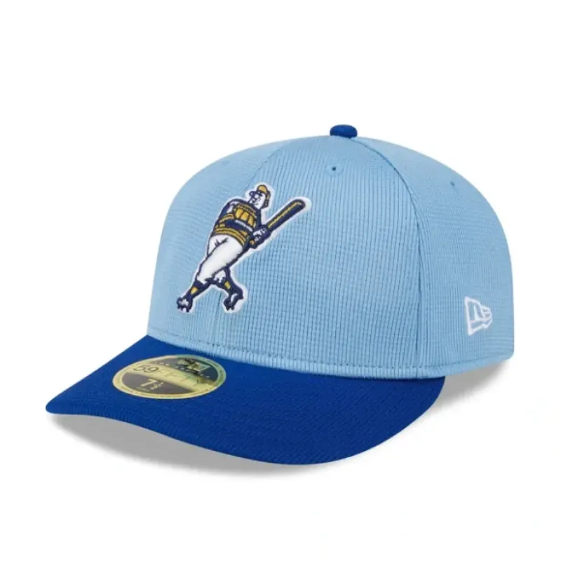 Clearance Milwaukee Brewers 2024 Batting Practice Low Profile 59FIFTY Fitted Hat - KTGCaps - Baseball caps for various teams, purchased online at a discount