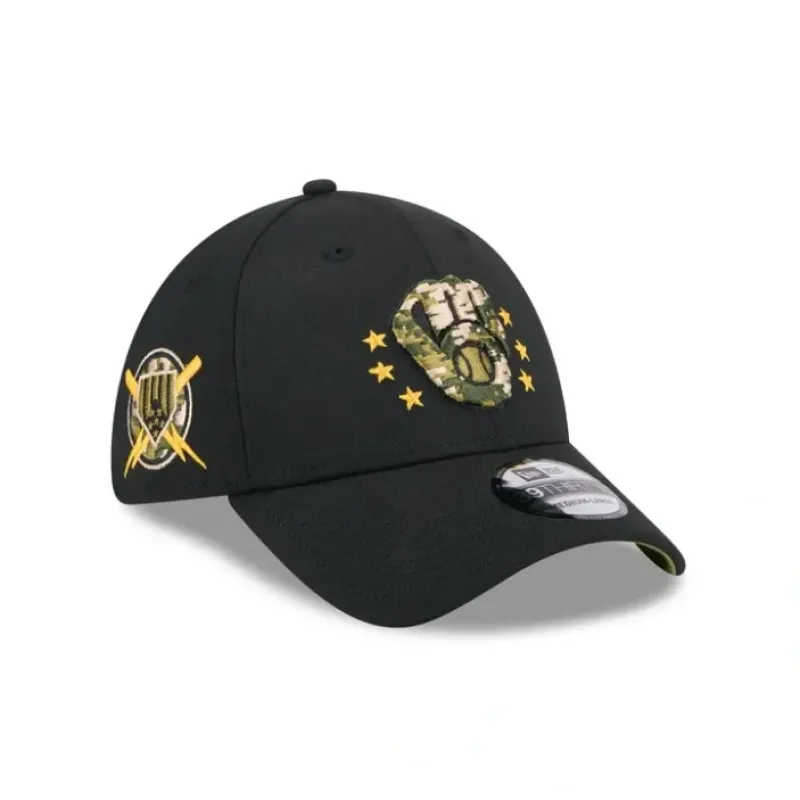 Best Sale Milwaukee Brewers Armed Forces Day 2024 39THIRTY Stretch Fit Hat - KTGCaps - Baseball caps for various teams, purchased online at a discount