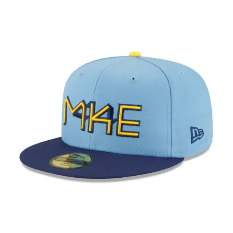 Sale Milwaukee Brewers City Connect 59FIFTY Fitted Hat - KTGCaps - Baseball caps for various teams, purchased online at a discount