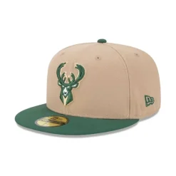Online Milwaukee Bucks Camel 59FIFTY Fitted Hat - KTGCaps - Baseball caps for various teams, purchased online at a discount