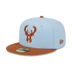 Fashion Milwaukee Bucks Color Pack Glacial Blue 59FIFTY Fitted Hat - KTGCaps - Baseball caps for various teams, purchased online at a discount