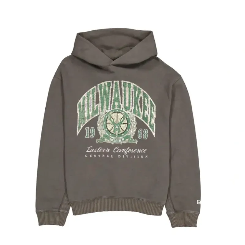 Shop Milwaukee Bucks Oversized Essentials Hoodie - KTGCaps - Baseball caps for various teams, purchased online at a discount