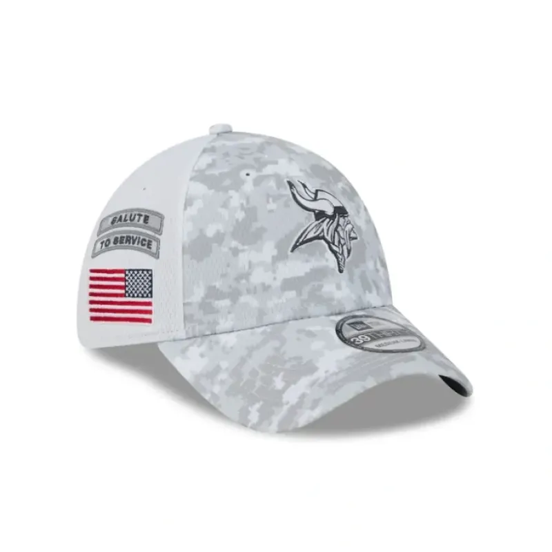 Sale Minnesota Vikings 2024 Salute to Service 39THIRTY Stretch Fit Hat - KTGCaps - Baseball caps for various teams, purchased online at a discount