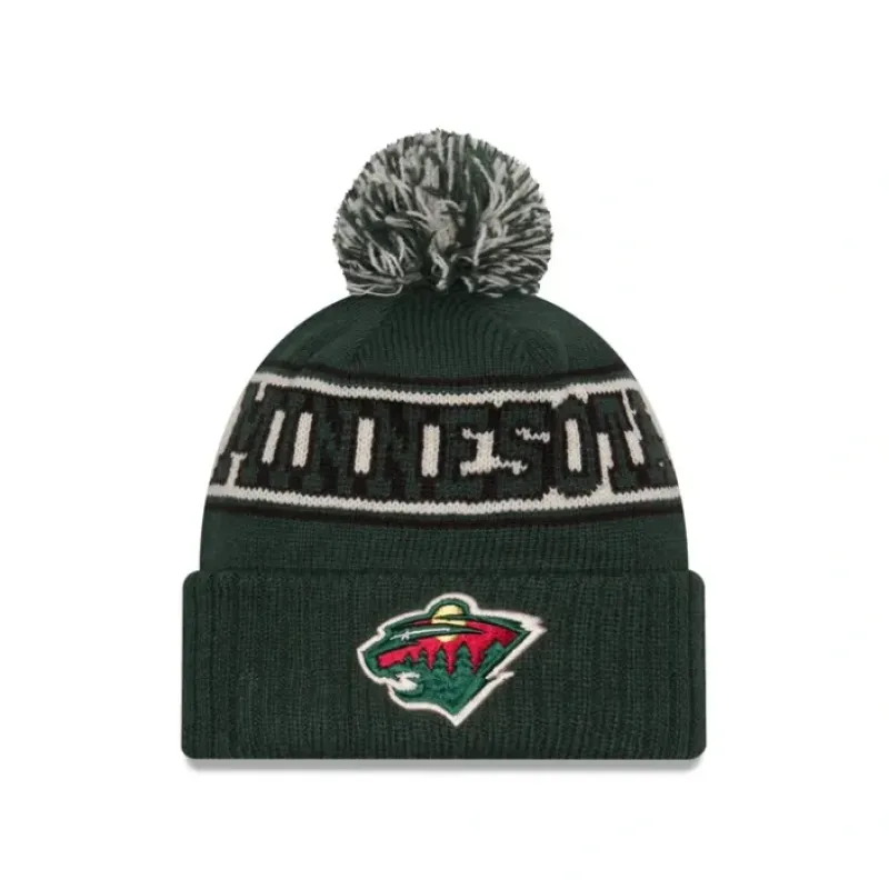 Best Minnesota Wild Retro Pom Knit Hat - KTGCaps - Baseball caps for various teams, purchased online at a discount