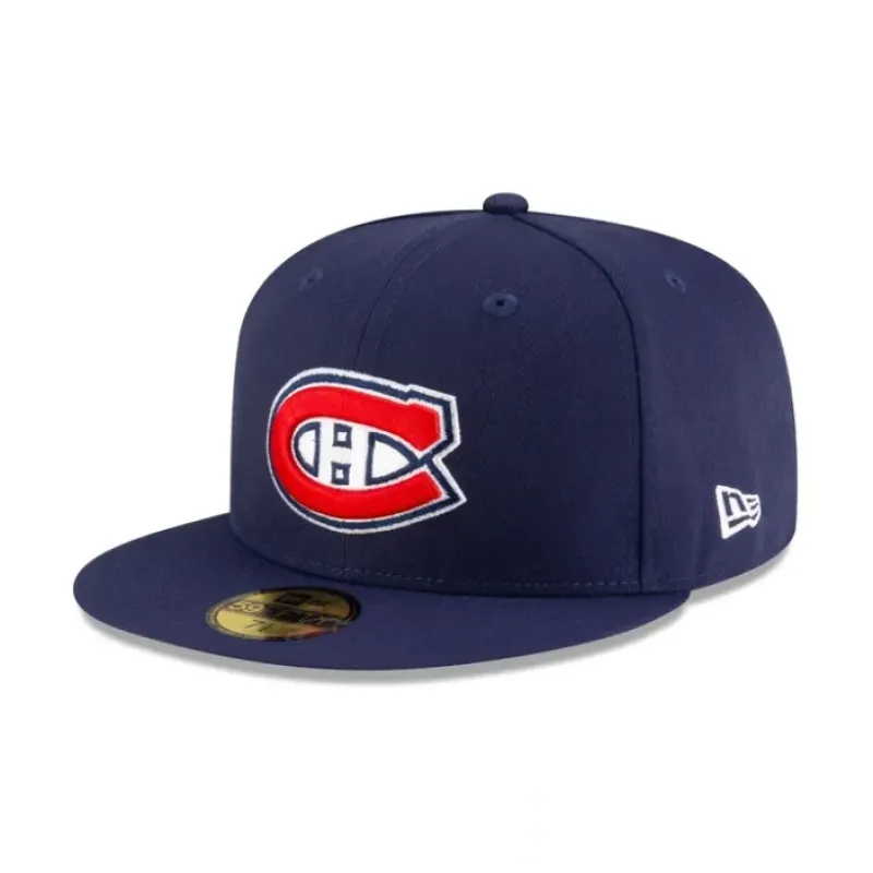 Shop Montreal Canadiens Navy 59FIFTY Fitted Hat - KTGCaps - Baseball caps for various teams, purchased online at a discount