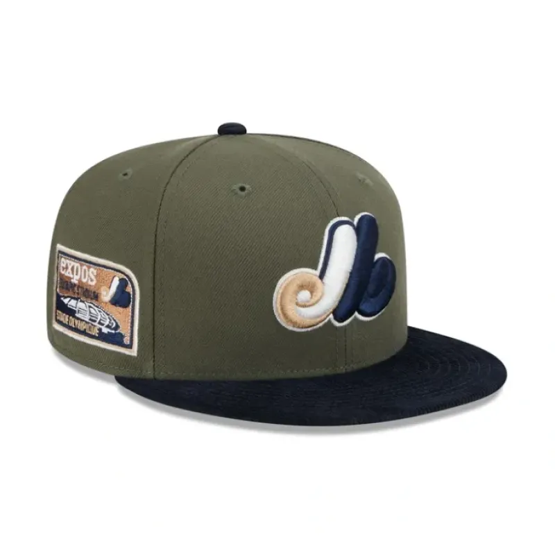 Cheap Montreal Expos Olive Green 59FIFTY Fitted Hat - KTGCaps - Baseball caps for various teams, purchased online at a discount
