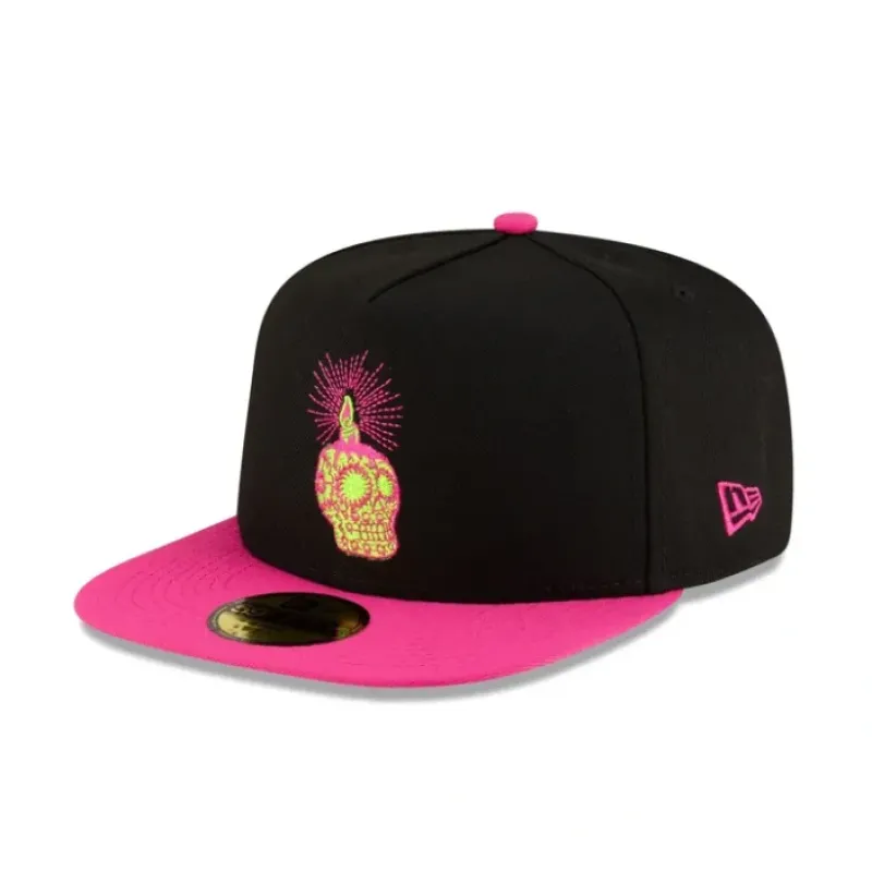 Discount New Era Cap Day of the Dead Candlehead 59FIFTY AFrame Fitted Hat - KTGCaps - Baseball caps for various teams, purchased online at a discount