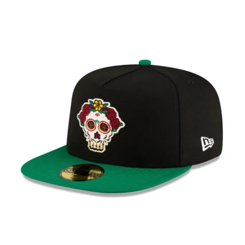 Cheap New Era Cap Day of the Dead Candlemouth 59FIFTY AFrame Fitted Hat - KTGCaps - Baseball caps for various teams, purchased online at a discount