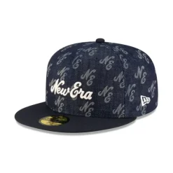 Best New Era Cap Laser Burn Out Indigo 59FIFTY Fitted Hat - KTGCaps - Baseball caps for various teams, purchased online at a discount