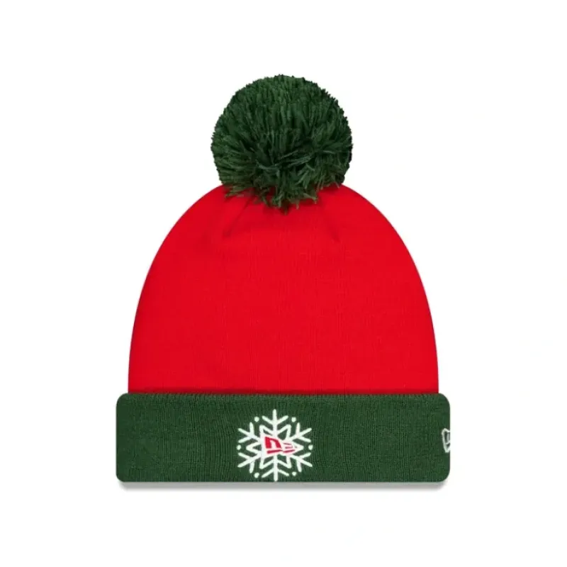 Online New Era Cap Seasonal Staples Snowflake Pom Knit Hat - KTGCaps - Baseball caps for various teams, purchased online at a discount