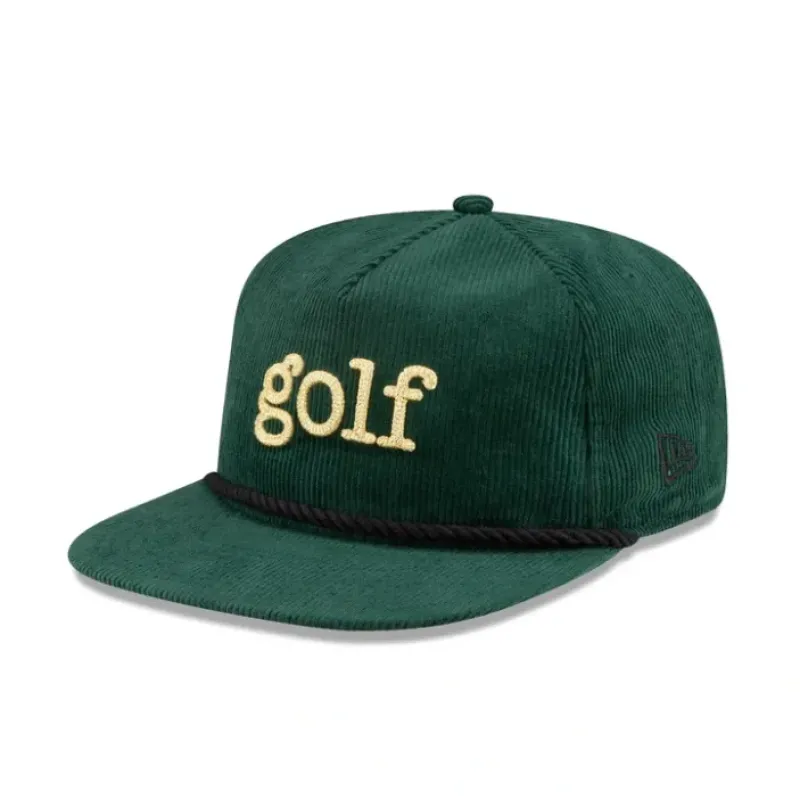 Clearance New Era Golf Green Corduroy Golfer Hat - KTGCaps - Baseball caps for various teams, purchased online at a discount