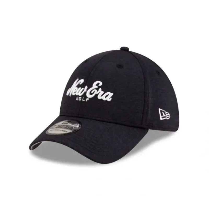 Best Sale New Era Golf Script Navy 39THIRTY Stretch Fit Hat - KTGCaps - Baseball caps for various teams, purchased online at a discount