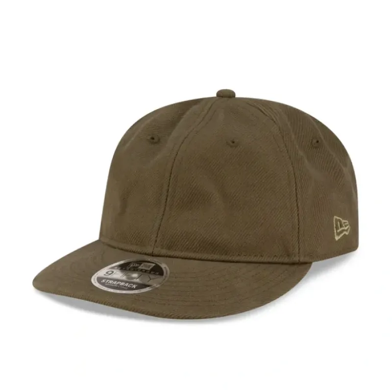 Clearance New Era Heavy Twill Olive Green Retro Crown 9FIFTY Adjustable - KTGCaps - Baseball caps for various teams, purchased online at a discount