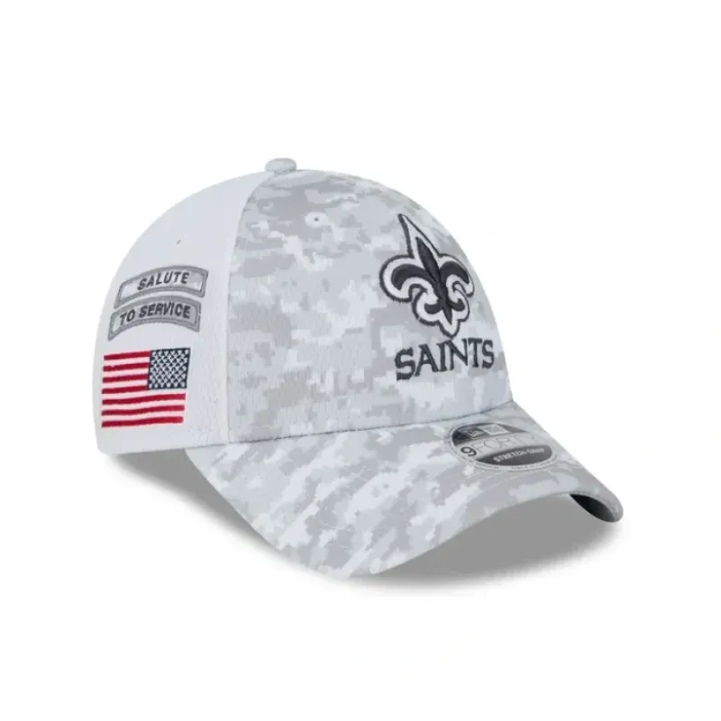Best New Orleans Saints 2024 Salute to Service 9FORTY StretchSnap Hat - KTGCaps - Baseball caps for various teams, purchased online at a discount