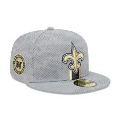 Shop New Orleans Saints 2024 Sideline Gray 59FIFTY Fitted Hat - KTGCaps - Baseball caps for various teams, purchased online at a discount