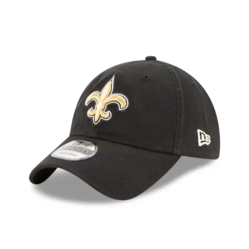 Best New Orleans Saints Core Classic Black 9TWENTY Adjustable Hat - KTGCaps - Baseball caps for various teams, purchased online at a discount