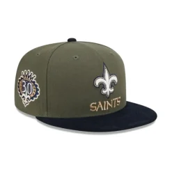 Shop New Orleans Saints Olive Green 59FIFTY Fitted Hat - KTGCaps - Baseball caps for various teams, purchased online at a discount
