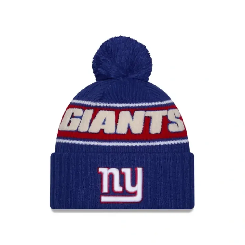 Store New York Giants 2024 Cold Weather Sport Pom Knit Hat - KTGCaps - Baseball caps for various teams, purchased online at a discount