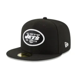 Outlet New York Jets Black amp White 59FIFTY Fitted Hat - KTGCaps - Baseball caps for various teams, purchased online at a discount