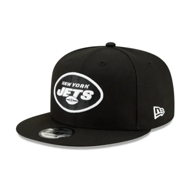 Cheap New York Jets Black and White 9FIFTY Snapback Hat - KTGCaps - Baseball caps for various teams, purchased online at a discount