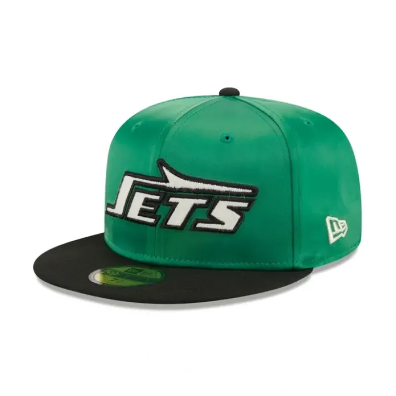 Clearance New York Jets Satin 59FIFTY Fitted Hat - KTGCaps - Baseball caps for various teams, purchased online at a discount