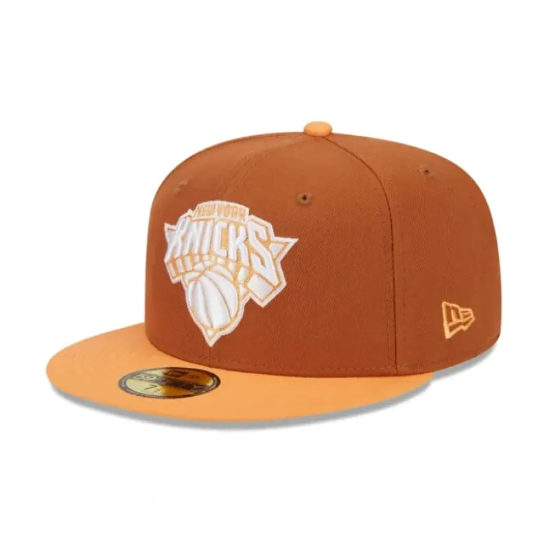 Shop New York Knicks Color Pack Earthy Brown 59FIFTY Fitted Hat - KTGCaps - Baseball caps for various teams, purchased online at a discount