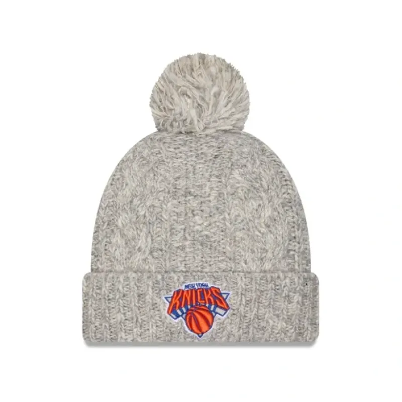 Best Sale New York Knicks Shimmer Pom Knit Hat - KTGCaps - Baseball caps for various teams, purchased online at a discount