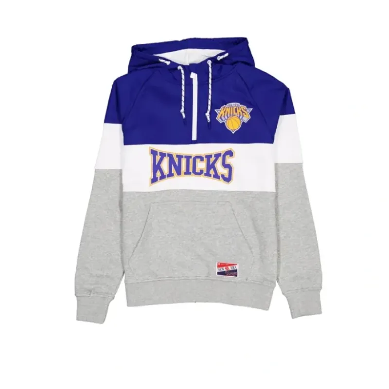 Sale New York Knicks Throwback Color Block Hoodie - KTGCaps - Baseball caps for various teams, purchased online at a discount