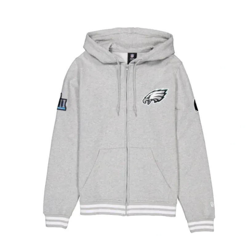 Sale Philadelphia Eagles Gray Logo Select FullZip Hoodie - KTGCaps - Baseball caps for various teams, purchased online at a discount