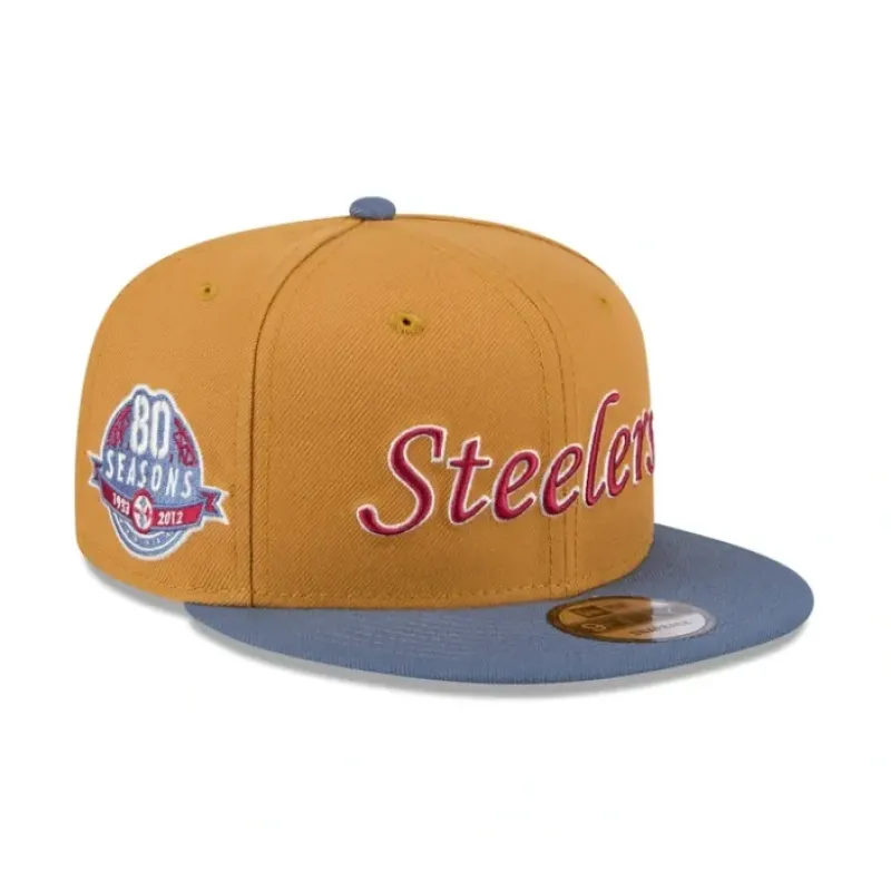 Best Sale Pittsburgh Steelers Panama Tan 9FIFTY Snapback Hat - KTGCaps - Baseball caps for various teams, purchased online at a discount