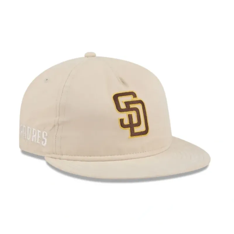 Best Sale San Diego Padres Brushed Nylon Retro Crown 9FIFTY Adjustable Hat - KTGCaps - Baseball caps for various teams, purchased online at a discount